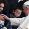Pope blesses sick child as he arrives to visit Bambino Gesu children’s hospital in Rome