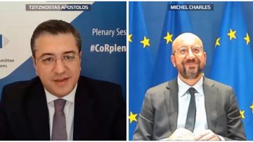 210318 Tzitzikostas Apostolos Charles Michel photo