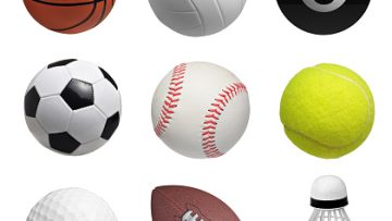 Set of balls isolated on white background