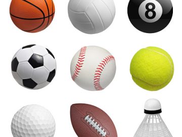 Set of balls isolated on white background