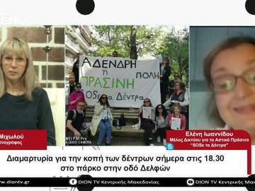 Διαμαρτυρία για την κοπή δέντρων στην οδό Δελφών |Σήμερα σε 60 | 26/04/23